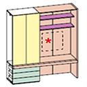 WARDROBE WITH HOME OFFICE NOCE MORO