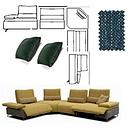 TWIX 5 SEATER CORNER SOFA WITH ELECTRIC RECLINER ARMCHAIR L 2 CUSHIONS L337xL337xH95xP116/122