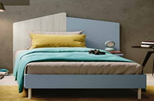 BED DOUBLE WITH FIXED BED SPRING - BLUE