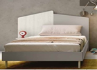 BED DOUBLE WITH FIXED BED SPRING - GREY