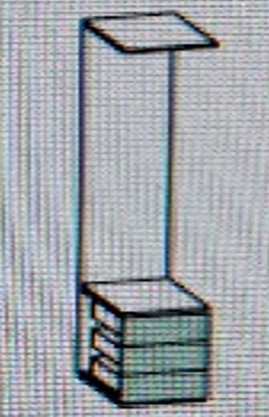 OPEN UNIT L45 WITH 3 DRAWERS