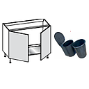 [2XMBA160 3XMBA0C16001727 3PACC00012 SINK BASE UNIT 2D WITH ROUND BIN BIANCO] TEIA 90*56.3*72