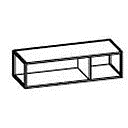 [2XCL022 3XLIB0012200045 2XAC210701 3XACC0703101 OPEN BOOKCASE WITH ALUMINUM STRUCTURE ROVERE DECAPATO] PANAREA GREEN 90*34*24