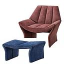 [F531+F531T-BLUE SOFA CHAIR WITH OTTOMAN] SOFA CHAIR WITH OTTOMAN