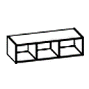 [2XCL002 3XCL00000200061 OPEN BOOKCASE ORZO] UNICA BEIGE 90*34*24