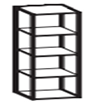 [2Y0050 - 22] OPEN BOOKCASE WITH ALUMINIUM FRAME