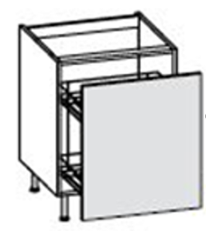 [2XGBA001 3XGBA0B00100089] LINOSA DARK BASE UNIT WITH PULL OUT BASKET 15*56.3*75