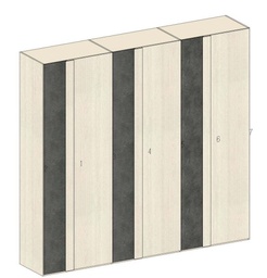 [RQM035] WARDROBE 6 DOOR