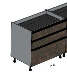 [2XMBA287.AA4U + 8ELAC20153 3XMBA0C28700210 3XMBA0C28700221 BASE UNIT 3 DRAWER LEGNO BRUCIATO] TEIA 90*56.3*72