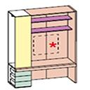 WARDROBE WITH HOME OFFICE NOCE MORO