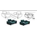 BRISTOL 4 & 2 SEATER  L  WITH MANUAL SLIDING (288*102*107 + 183*85*107)