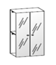 COMPONGO MIRROR DOOR WARDROBE 2D L90 БУУРАЛТТАЙ