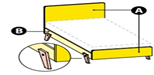 BED WITH FIXED BED SPRING