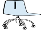 CHAIR WITH WHITE WHEELS