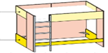 BUNK BED WITH LADDER SX WITH SLAT