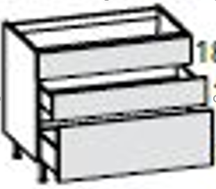 LINOSA LIGHT GROOVE BASE UNIT WITH 2 DRAWERS, BASKET AND PORTAPOSATE 90*56.3*75