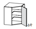 LINOSA LIGHT CORNER WALL UNIT SX 64x64*32*96
