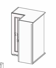 LINOSA DARK CORNER WALL UNIT SX 64x64*32*96