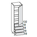 [2XMCB362 3XMCB0C36200002 TALL UNIT WITH 4 DRAWERS] AMALFI-ISCHIA BEIGE 60*56.3*204