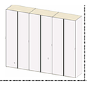 [2QG3BT019-4] COMPONGO WARDROBE 6D BIANCO OPACO 275*55*245