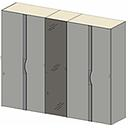 [2QG3BT019-2] COMPONGO WARDROBE GRIGIO SETA + MIRROR 5D 230*55*245