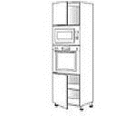 [2DN262-37COL0082200001] TALL UNIT ШАРАХ ШҮҮГЭЭ+ПЕЧЬ 60*57*204 /48+48/