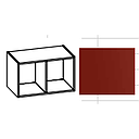 [2XMPA018 3XMPA0C01800344 2XS108 OPEN BOOKCASE RED METAL] IMAB KITCHEN 60*34*36