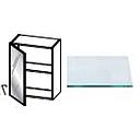 [2XMPE039 3XMPE0C04000469 2XACC37 3XACC00141 WALL UNIT WITH GLASS DOOR AND GLASS SHELF L FUME] ISCHIA 60*32*72