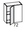 [2XMPE152 3XMPE0G15200028 CORNER WALL UNIT R LEGNO BRUCIATO] TEIA 64*34*72