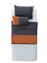 [TREND BED COVER] Bedding (120*200) 4хос 3 дэр хөнжил цагаан саарал элгэн бор New joy