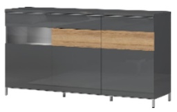 [K170-3KS1F/ON + LN-18W] ONYX COMMODE WITH LIGHT